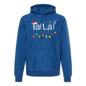 Fa La 8 Christmas Math Teacher Santa Hat Funny Xmas Holiday Premium Hoodie