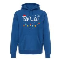 Fa La 8 Christmas Math Teacher Santa Hat Funny Xmas Holiday Premium Hoodie