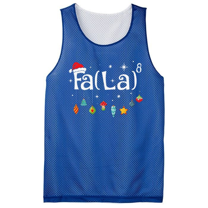 Fa La 8 Christmas Math Teacher Santa Hat Funny Xmas Holiday Mesh Reversible Basketball Jersey Tank