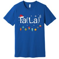 Fa La 8 Christmas Math Teacher Santa Hat Funny Xmas Holiday Premium T-Shirt