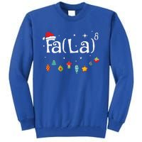 Fa La 8 Christmas Math Teacher Santa Hat Funny Xmas Holiday Tall Sweatshirt