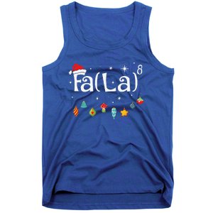 Fa La 8 Christmas Math Teacher Santa Hat Funny Xmas Holiday Tank Top