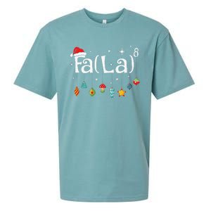 Fa La 8 Christmas Math Teacher Santa Hat Funny Xmas Holiday Sueded Cloud Jersey T-Shirt