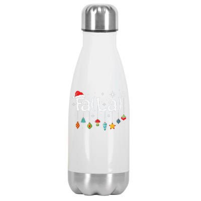 Fa La 8 Christmas Math Teacher Santa Hat Funny Xmas Holiday Stainless Steel Insulated Water Bottle