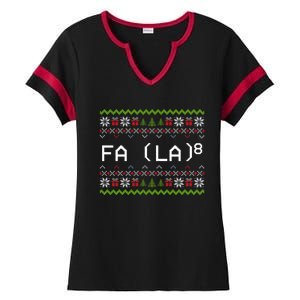 Fa La 8 Funny Christmas Santa Math Teacher Xmas Gift Ladies Halftime Notch Neck Tee