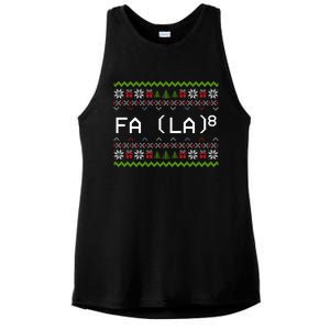 Fa La 8 Funny Christmas Santa Math Teacher Xmas Gift Ladies PosiCharge Tri-Blend Wicking Tank