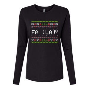 Fa La 8 Funny Christmas Santa Math Teacher Xmas Gift Womens Cotton Relaxed Long Sleeve T-Shirt