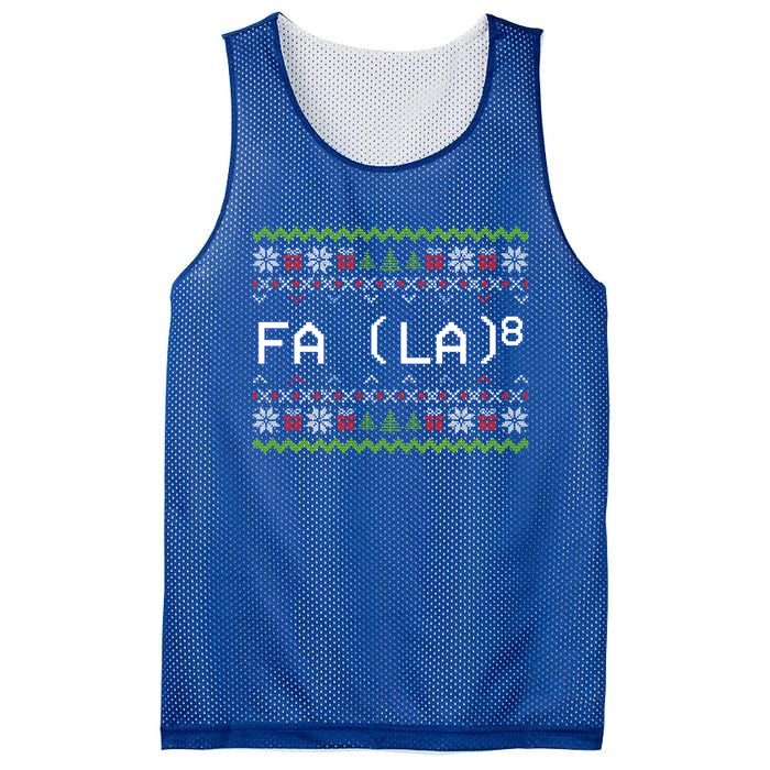 Fa La 8 Funny Christmas Santa Math Teacher Xmas Gift Mesh Reversible Basketball Jersey Tank