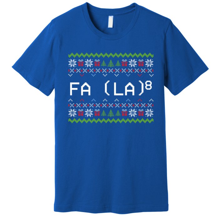 Fa La 8 Funny Christmas Santa Math Teacher Xmas Gift Premium T-Shirt