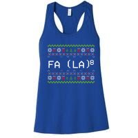 Fa La 8 Funny Christmas Santa Math Teacher Xmas Gift Women's Racerback Tank