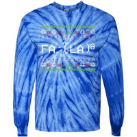 Fa La 8 Funny Christmas Santa Math Teacher Xmas Gift Tie-Dye Long Sleeve Shirt