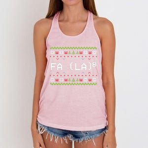 Fa La 8 Funny Christmas Santa Math Teacher Xmas Gift Women's Knotted Racerback Tank