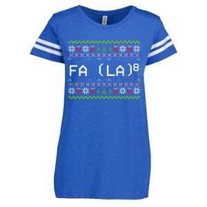 Fa La 8 Funny Christmas Santa Math Teacher Xmas Gift Enza Ladies Jersey Football T-Shirt