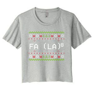 Fa La 8 Funny Christmas Santa Math Teacher Xmas Gift Women's Crop Top Tee