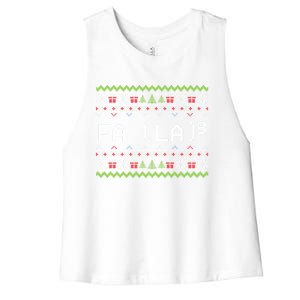 Fa La 8 Funny Christmas Santa Math Teacher Xmas Gift Women's Racerback Cropped Tank