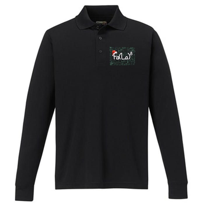 Fa La 8 Funny Christmas Song Math Teacher Student Performance Long Sleeve Polo