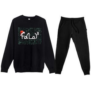 Fa La 8 Funny Christmas Song Math Teacher Student Premium Crewneck Sweatsuit Set