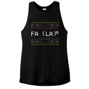 Fa La 8 Funny Christmas Santa Math Teacher Xmas Ladies PosiCharge Tri-Blend Wicking Tank