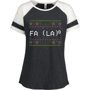 Fa La 8 Funny Christmas Santa Math Teacher Xmas Enza Ladies Jersey Colorblock Tee