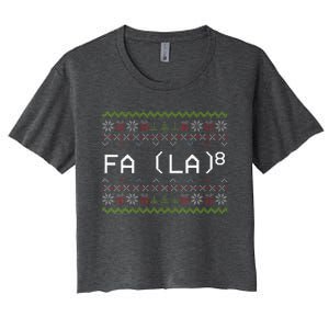 Fa La 8 Funny Christmas Santa Math Teacher Xmas Women's Crop Top Tee