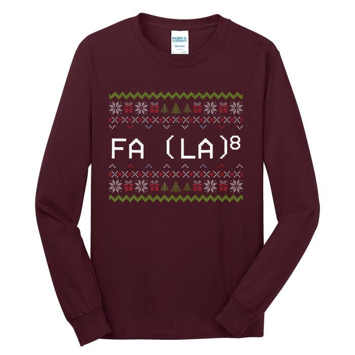 Fa La 8 Funny Christmas Santa Math Teacher Xmas Tall Long Sleeve T-Shirt