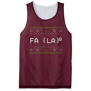 Fa La 8 Funny Christmas Santa Math Teacher Xmas Mesh Reversible Basketball Jersey Tank