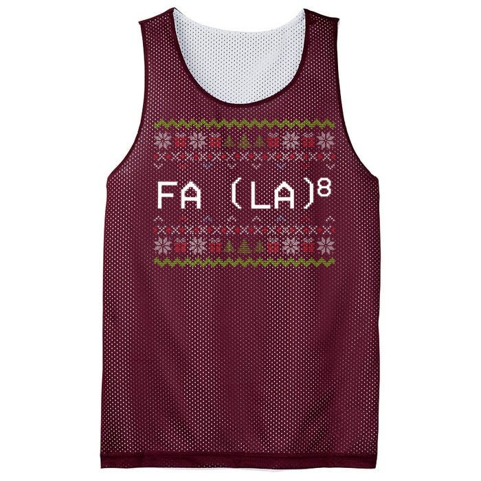 Fa La 8 Funny Christmas Santa Math Teacher Xmas Mesh Reversible Basketball Jersey Tank