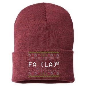 Fa La 8 Funny Christmas Santa Math Teacher Xmas Sustainable Knit Beanie