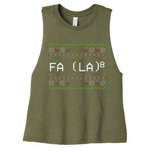 Fa La 8 Funny Christmas Santa Math Teacher Xmas Women's Racerback Cropped Tank