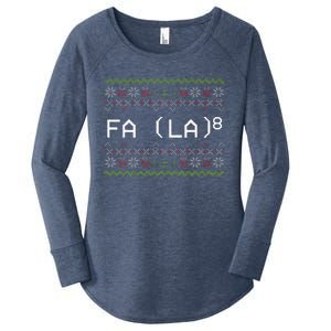 Fa La 8 Funny Christmas Santa Math Teacher Xmas Women's Perfect Tri Tunic Long Sleeve Shirt