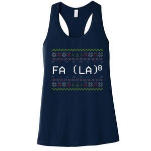 Fa La 8 Funny Christmas Santa Math Teacher Xmas Women's Racerback Tank