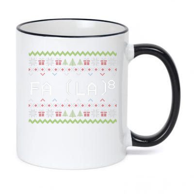 Fa La 8 Funny Christmas Santa Math Teacher Xmas 11oz Black Color Changing Mug