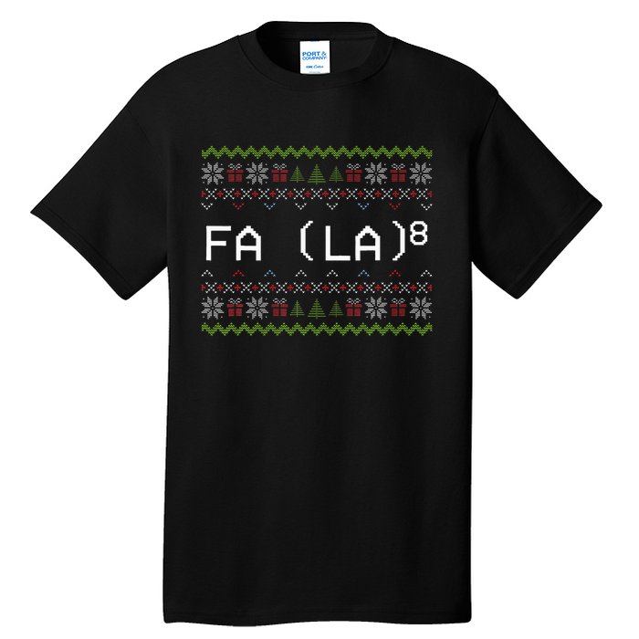 Fa La 8 Funny Christmas Santa Math Teacher Xmas Tall T-Shirt