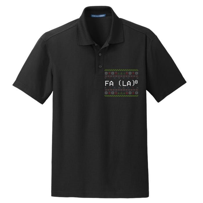 Fa La 8 Funny Christmas Santa Math Teacher Xmas Dry Zone Grid Polo