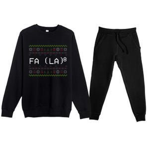 Fa La 8 Funny Christmas Santa Math Teacher Xmas Premium Crewneck Sweatsuit Set