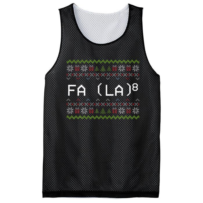 Fa La 8 Funny Christmas Santa Math Teacher Xmas Mesh Reversible Basketball Jersey Tank