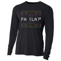 Fa La 8 Funny Christmas Santa Math Teacher Xmas Cooling Performance Long Sleeve Crew