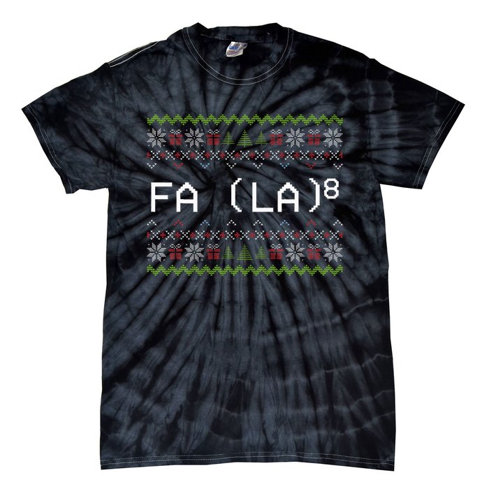 Fa La 8 Funny Christmas Santa Math Teacher Xmas Tie-Dye T-Shirt