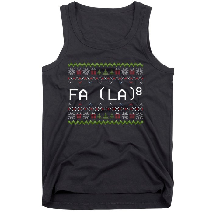 Fa La 8 Funny Christmas Santa Math Teacher Xmas Tank Top