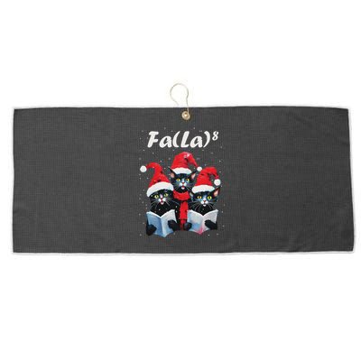 Fa La 8 Cats Singing Christmas Carols Cat Lover Large Microfiber Waffle Golf Towel