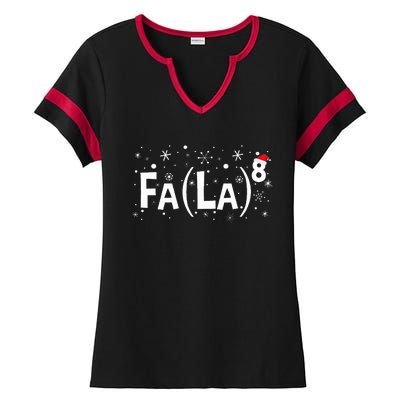 Fa La 8 Math Teacher Christmas Fa La La Ladies Halftime Notch Neck Tee