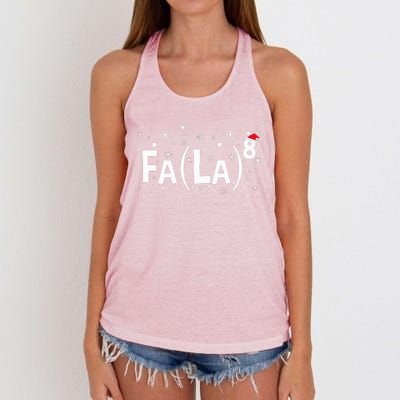 Fa La 8 Math Teacher Christmas Fa La La Women's Knotted Racerback Tank