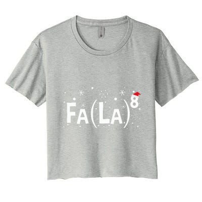 Fa La 8 Math Teacher Christmas Fa La La Women's Crop Top Tee