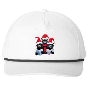 Fa La 8 Cats Singing Christmas Carols Cat Lover Snapback Five-Panel Rope Hat