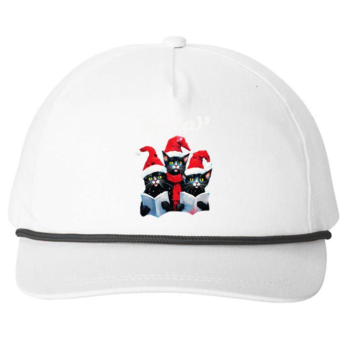 Fa La 8 Cats Singing Christmas Carols Cat Lover Snapback Five-Panel Rope Hat