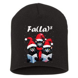 Fa La 8 Cats Singing Christmas Carols Cat Lover Short Acrylic Beanie