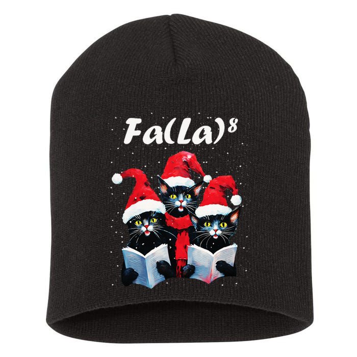 Fa La 8 Cats Singing Christmas Carols Cat Lover Short Acrylic Beanie