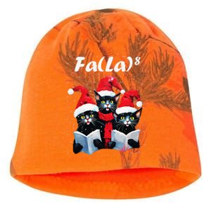 Fa La 8 Cats Singing Christmas Carols Cat Lover Kati - Camo Knit Beanie