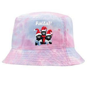 Fa La 8 Cats Singing Christmas Carols Cat Lover Tie-Dyed Bucket Hat