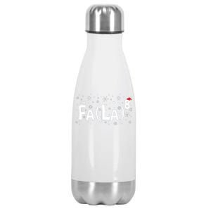 Fa La 8 Math Teacher Christmas Fa La La Stainless Steel Insulated Water Bottle